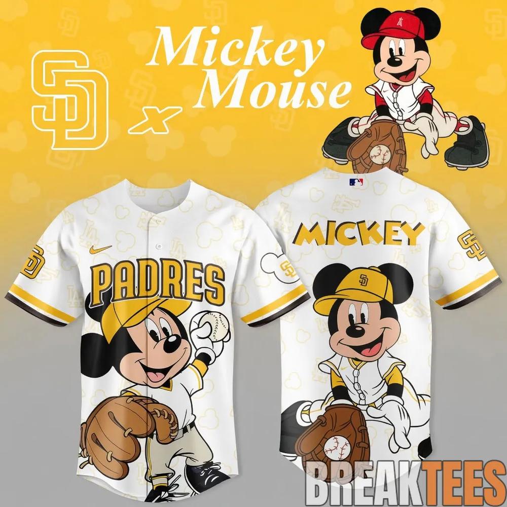 San Diego Padres Mickey Mouse 2026 Night MLB Crossover Baseball Jersey