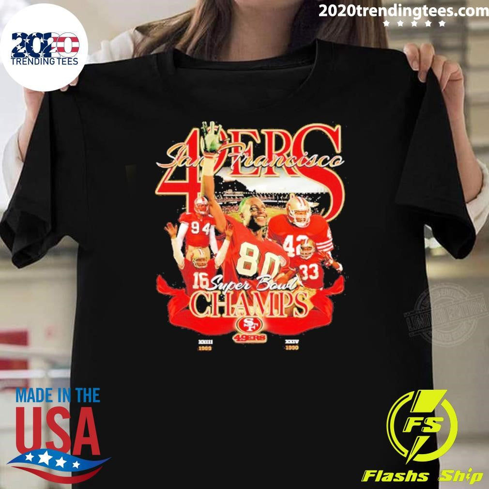 San Francisco 49ers Back To Back 1989 1990 Super Bowl Champions Shirt