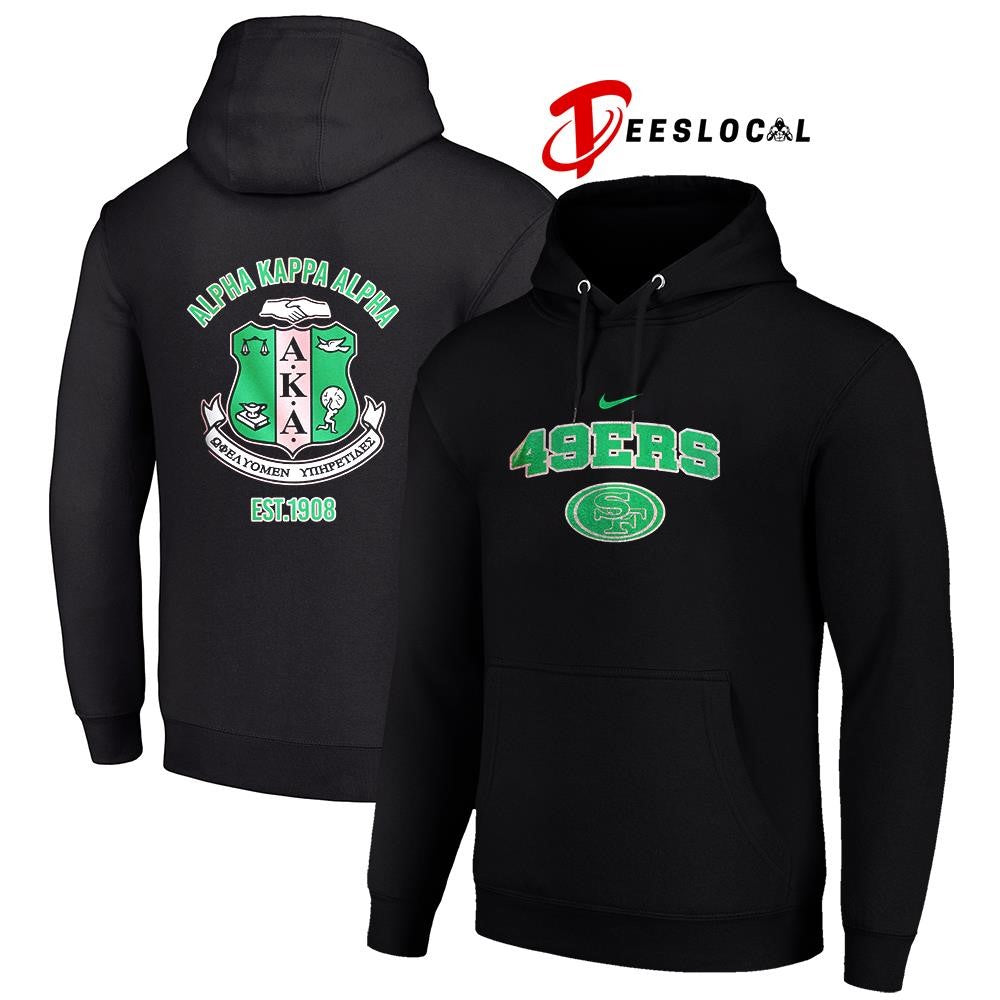 San Francisco 49ers x Alpha Kappa Alpha logo shirt