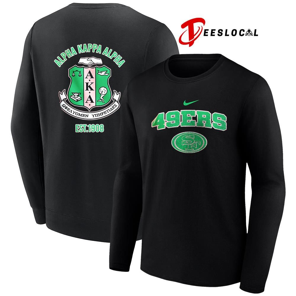 San Francisco 49ers x Alpha Kappa Alpha logo shirt