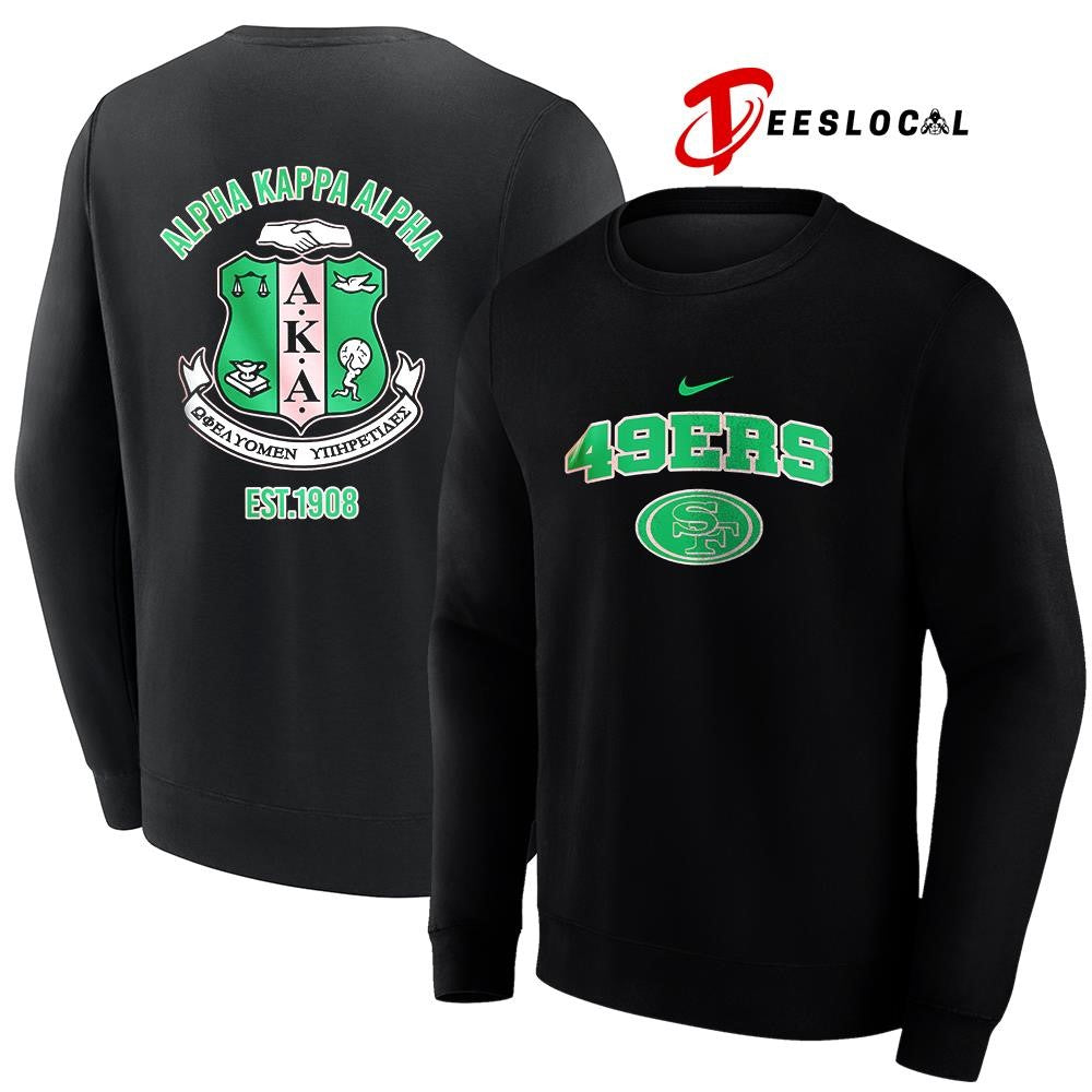 San Francisco 49ers x Alpha Kappa Alpha logo shirt