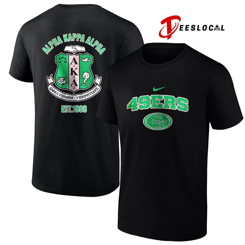 San Francisco 49ers x Alpha Kappa Alpha logo shirt
