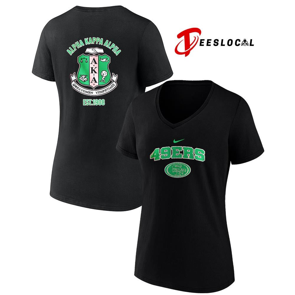 San Francisco 49ers x Alpha Kappa Alpha logo shirt
