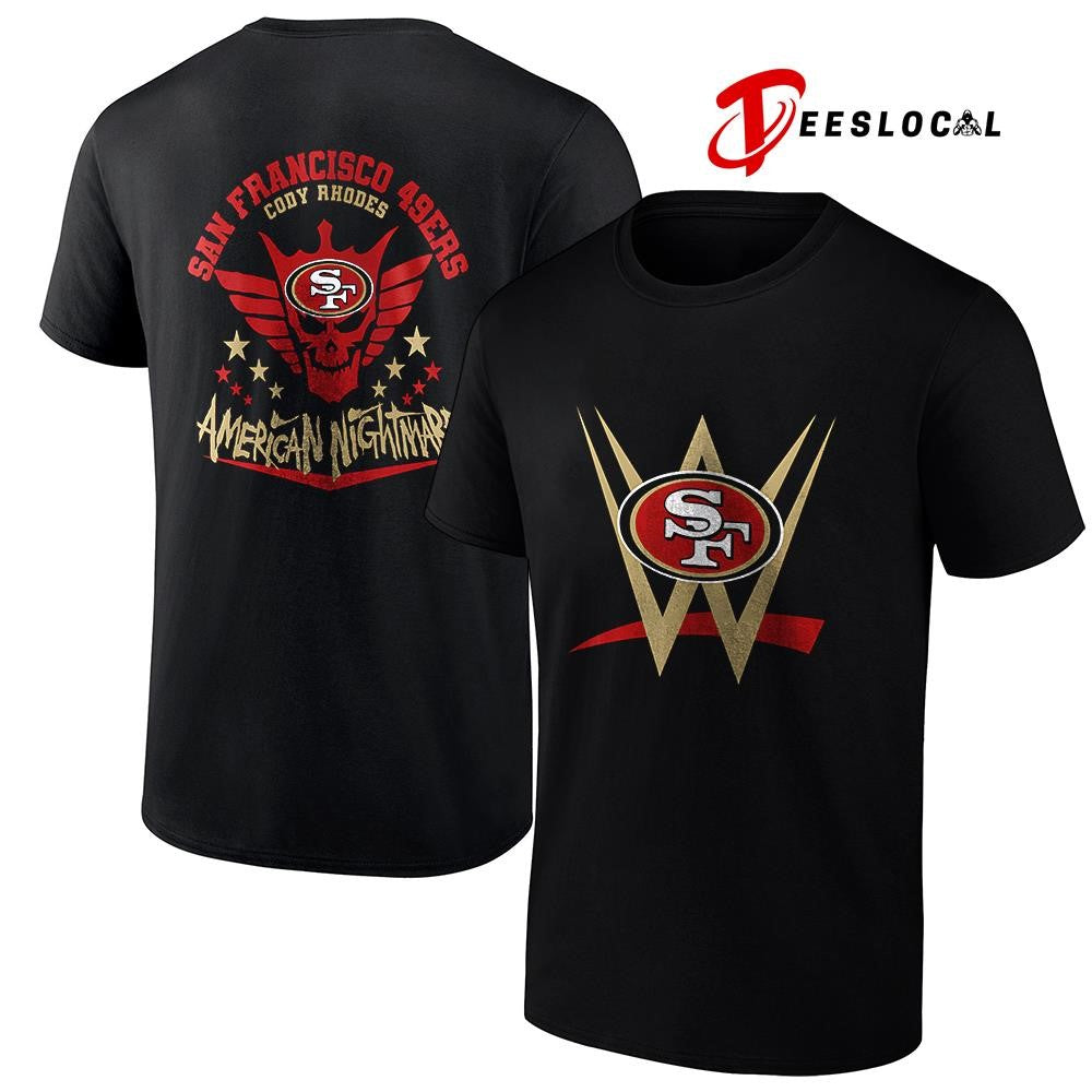 San Francisco 49ers x Cody Rhones American nightmare logo shirt