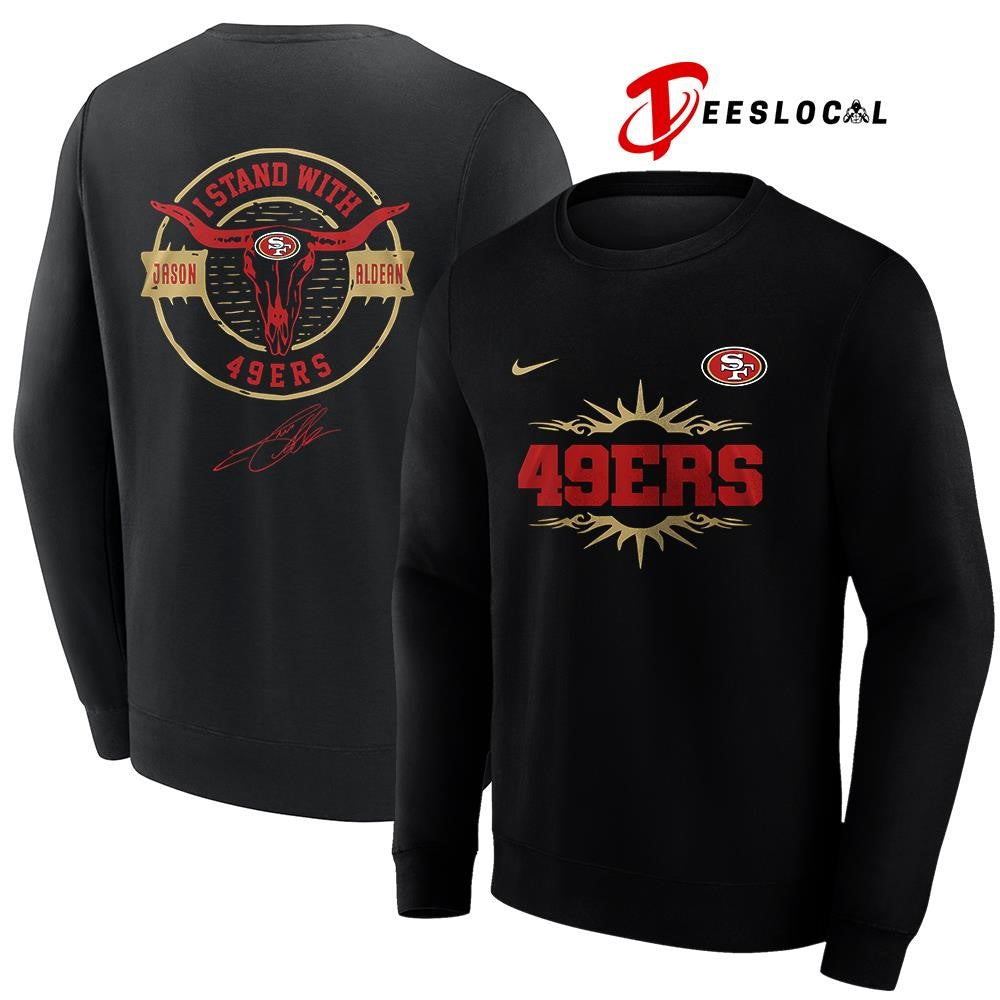 San Francisco 49ers x Jason Aldean I stand signature logo shirt