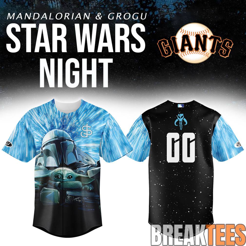 San Jose Giants x Star Wars Night Mandalorian Grogu Custom Baseball Jersey