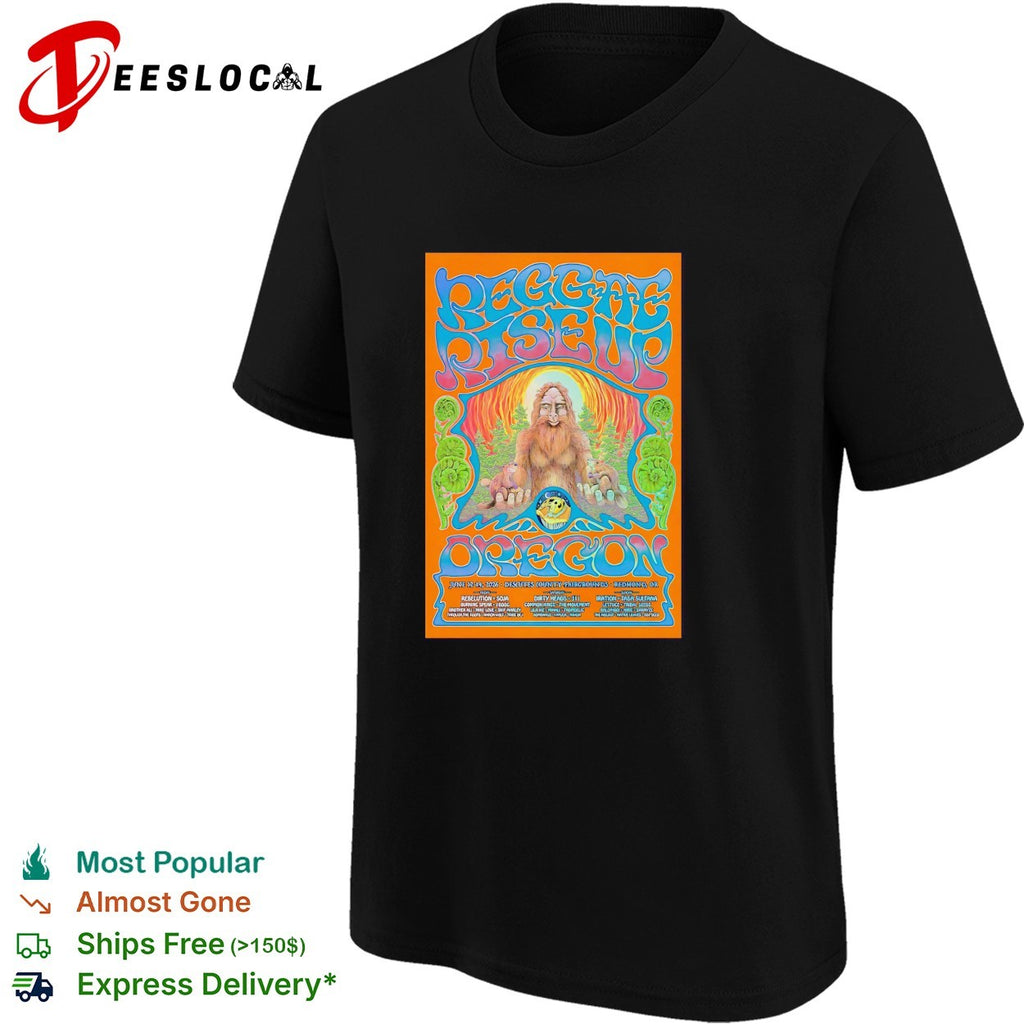 Sasquatch reggae concert poster Oregon vintage art shirt