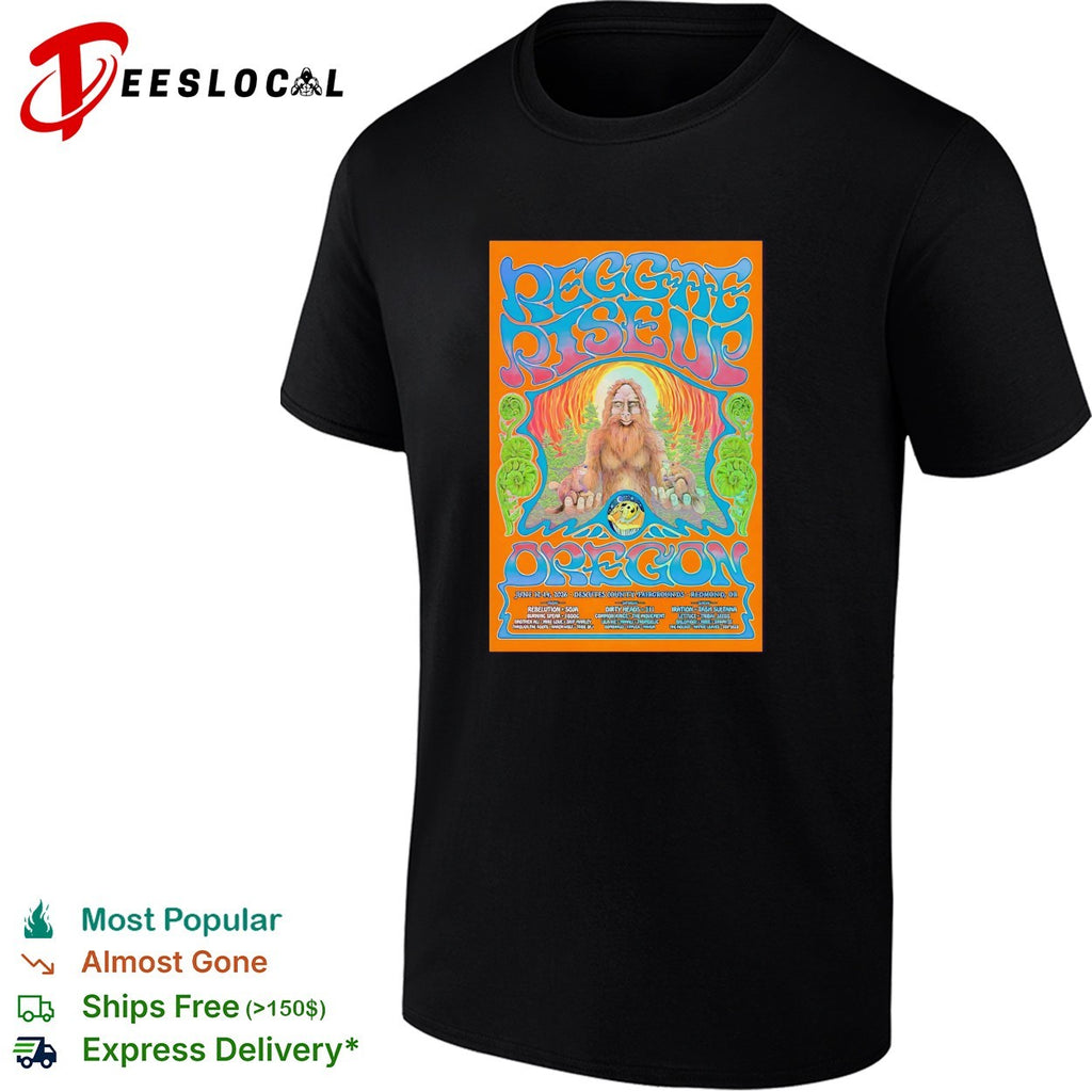 Sasquatch reggae concert poster Oregon vintage art shirt