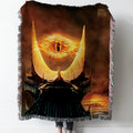 Sauron’s Eye & Mount Doom Woven Tapestry Throw Blanket with Fringe