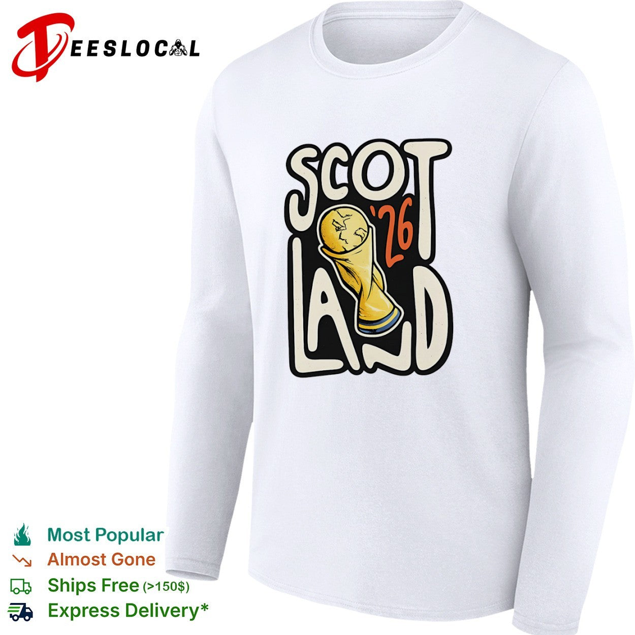 Scotland 26 World Cup Soccer Trophy Scotland 26 FIFA Football World Cup shirt