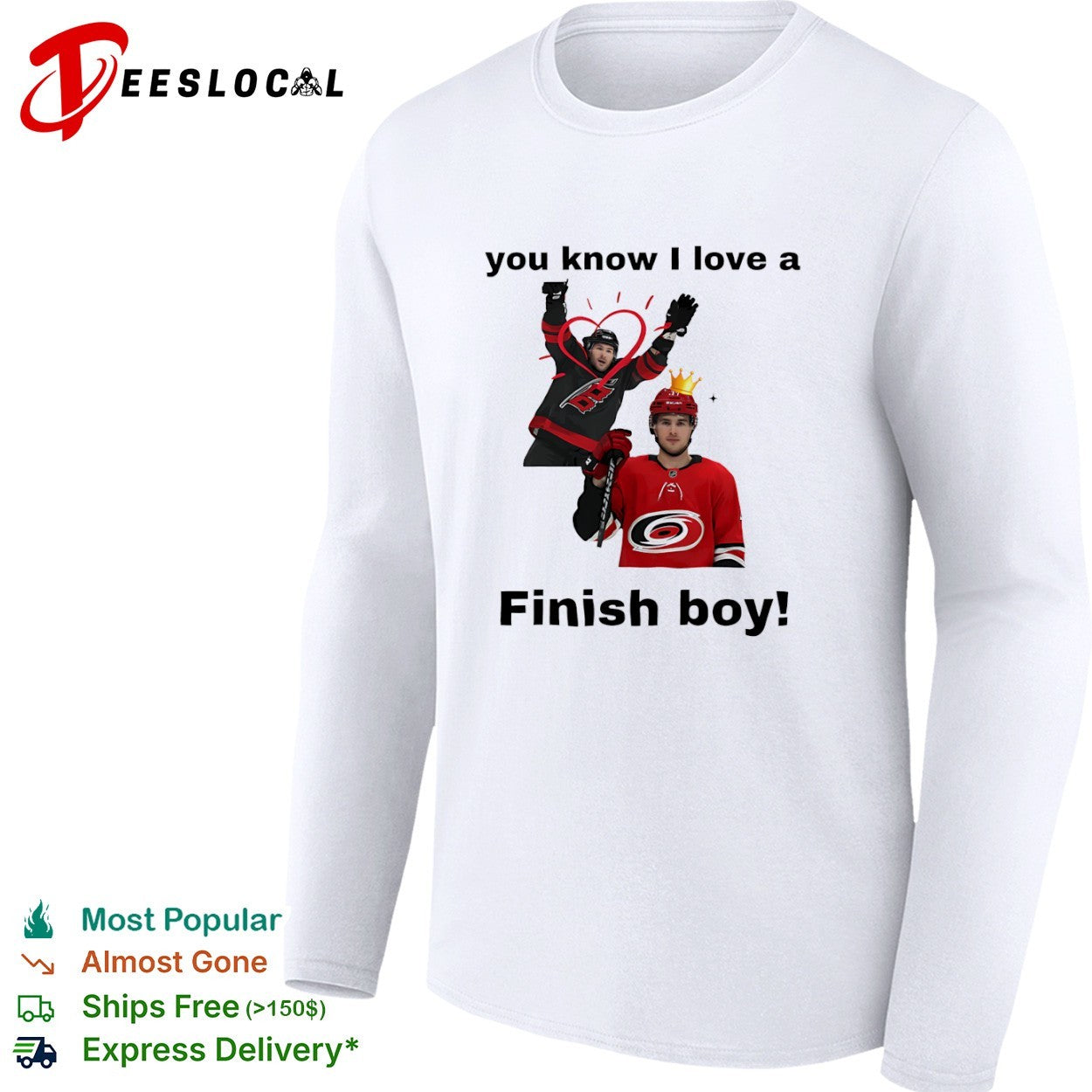 Sebastian Aho Carolina Hurricanes NHL you know I love a Finish boy shirt