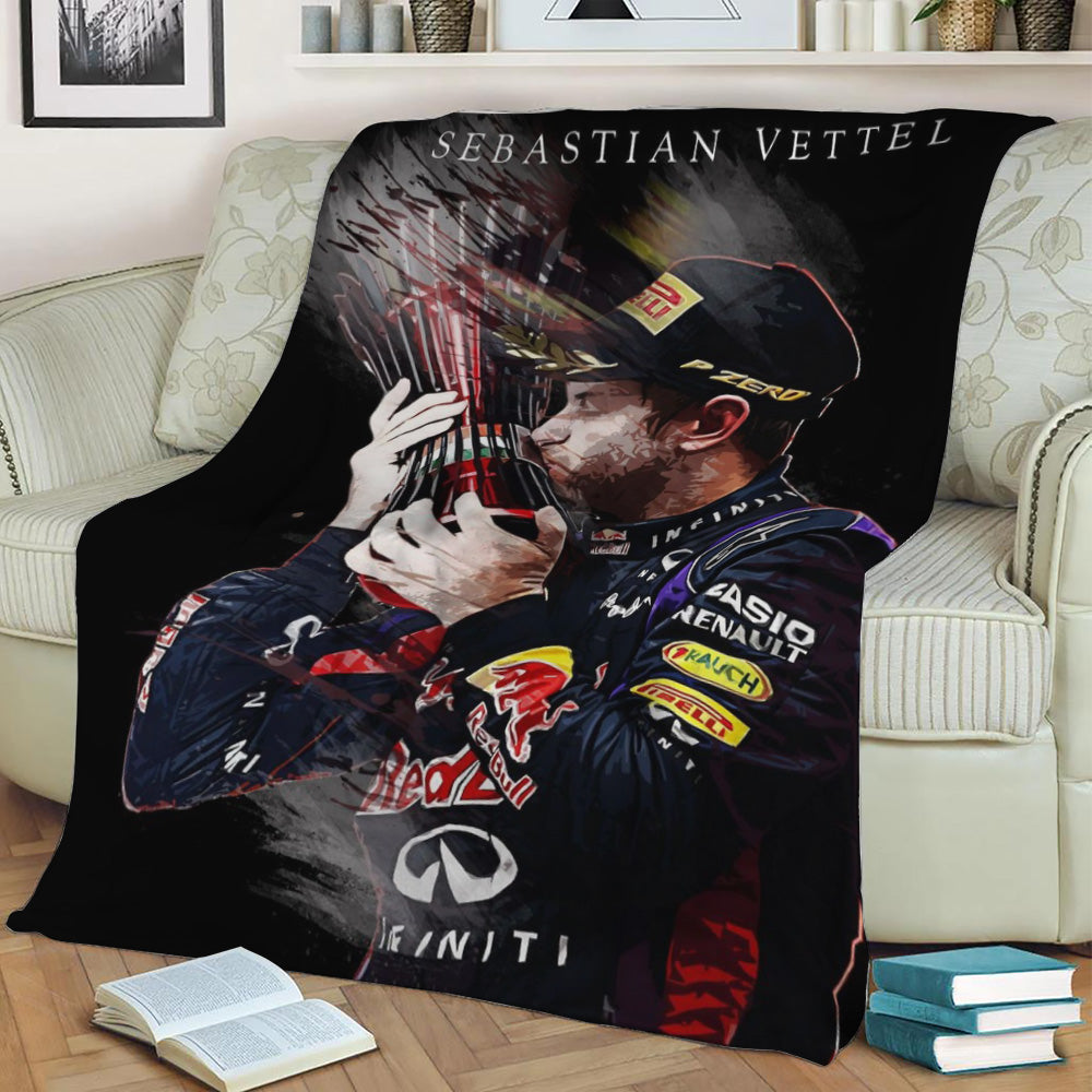 Sebastian Vettel Fleece Throw Blanket