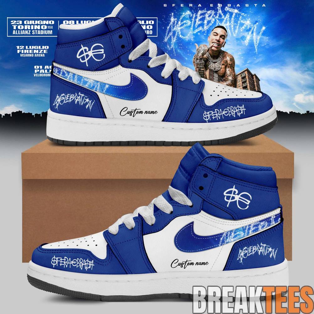 Sfera Ebbasta CELEBRATION Tour Custom Air Jordan 1 Sneaker