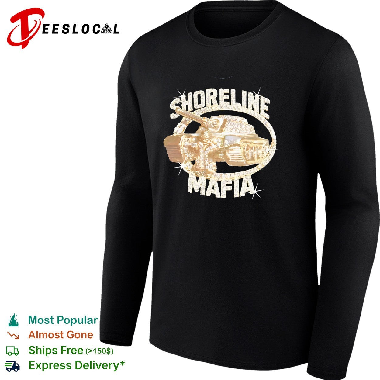 Shoreline Mafia Tank Gold Diamond Bling Hip Hop Music Logo Art Rap Culture shirt