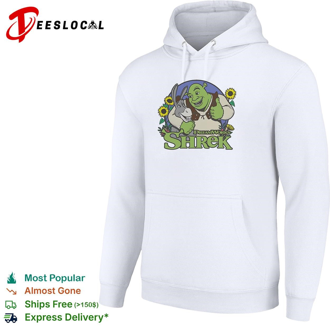 Shrek Donkey DreamWorks sunflowers friendship vintage beige shirt