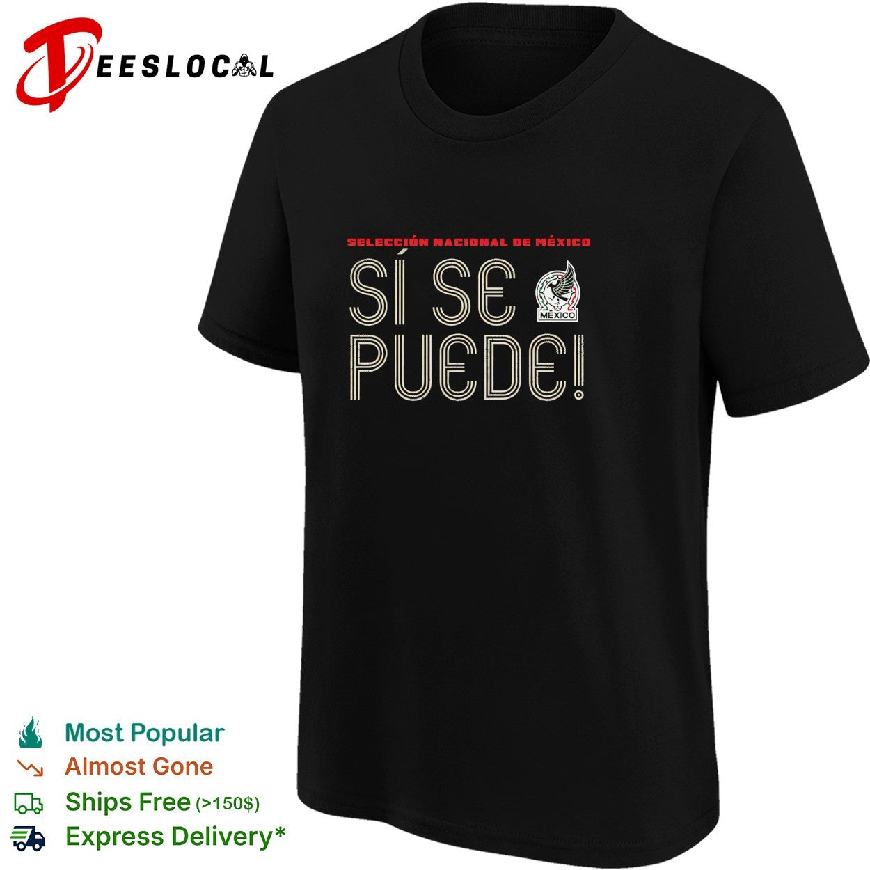 Si se puede Mexico Seleccion Nacional dark minimal shirt