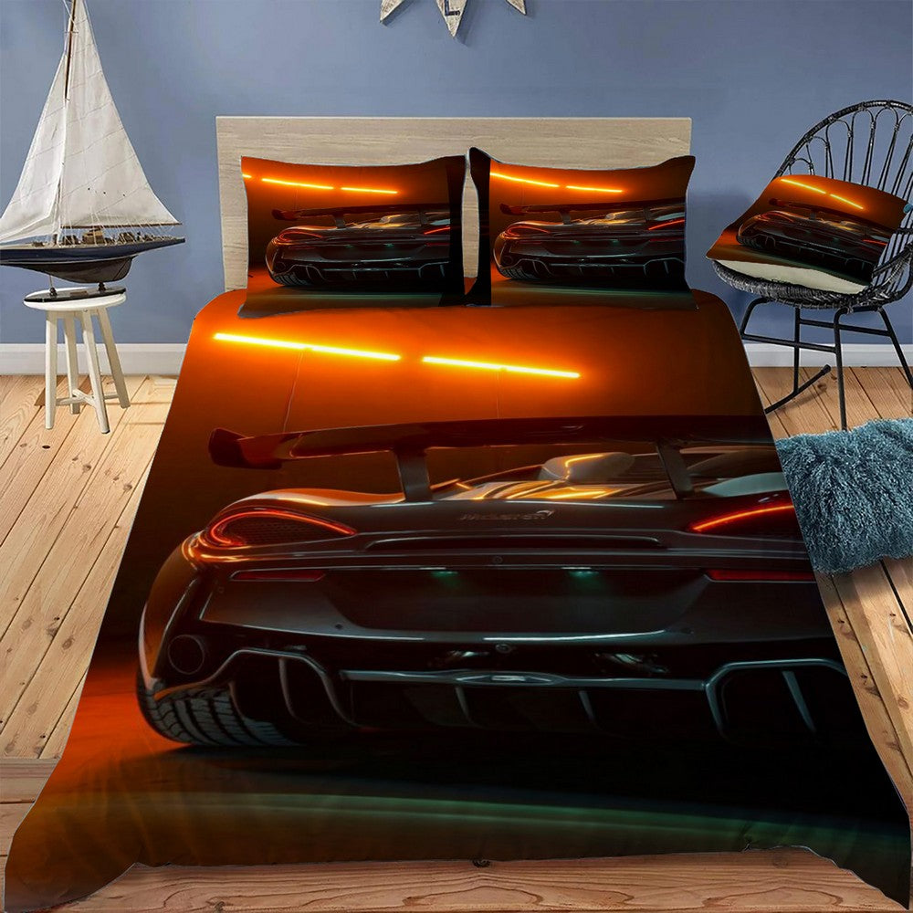 Silver Mclaren Bedding Set (Duvet Cover & Pillow Shams)