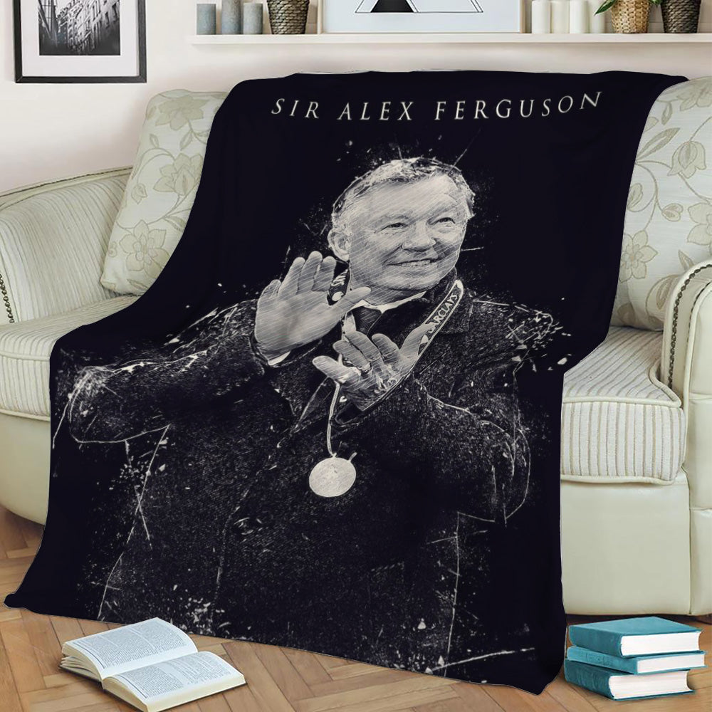 Sir Alex Ferguson Fleece Throw Blanket