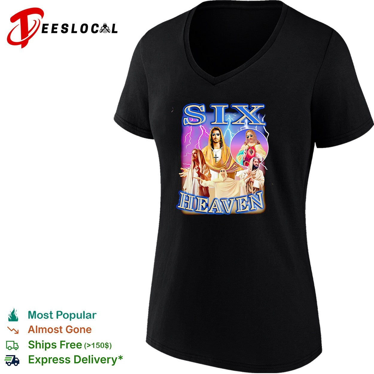 Six Heaven Jesus holy trinity portrait vintage bootleg shirt