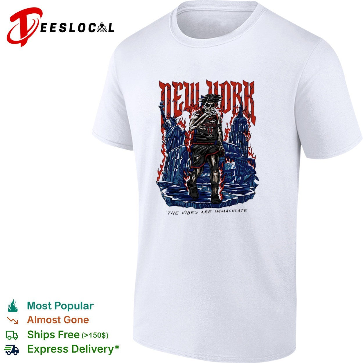 Skeleton Jalen Brunson New York Knicks NBA The Vibes Are Immaculate shirt
