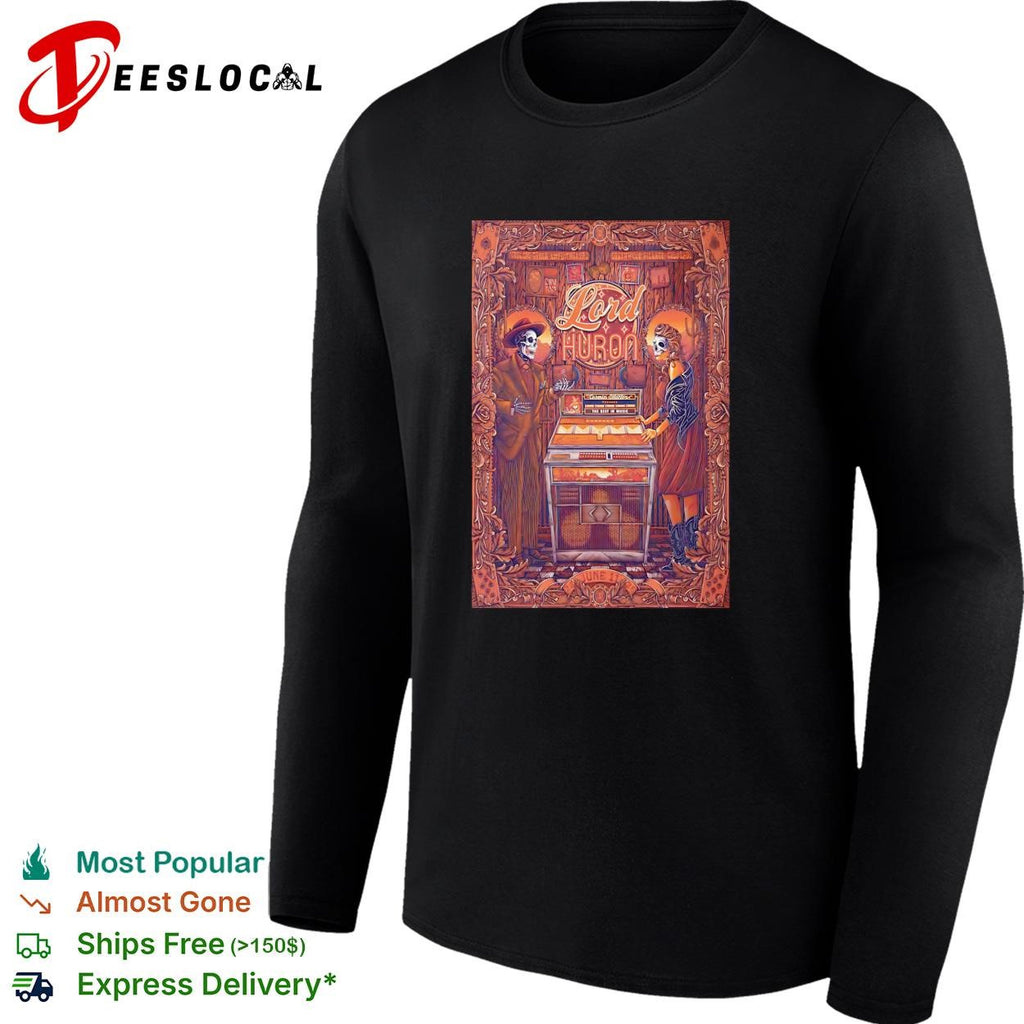 Skeleton duo vintage jukebox gothic Victorian concert poster art shirt