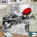 Sketch Street Japan Torii Fleece Throw Blanket