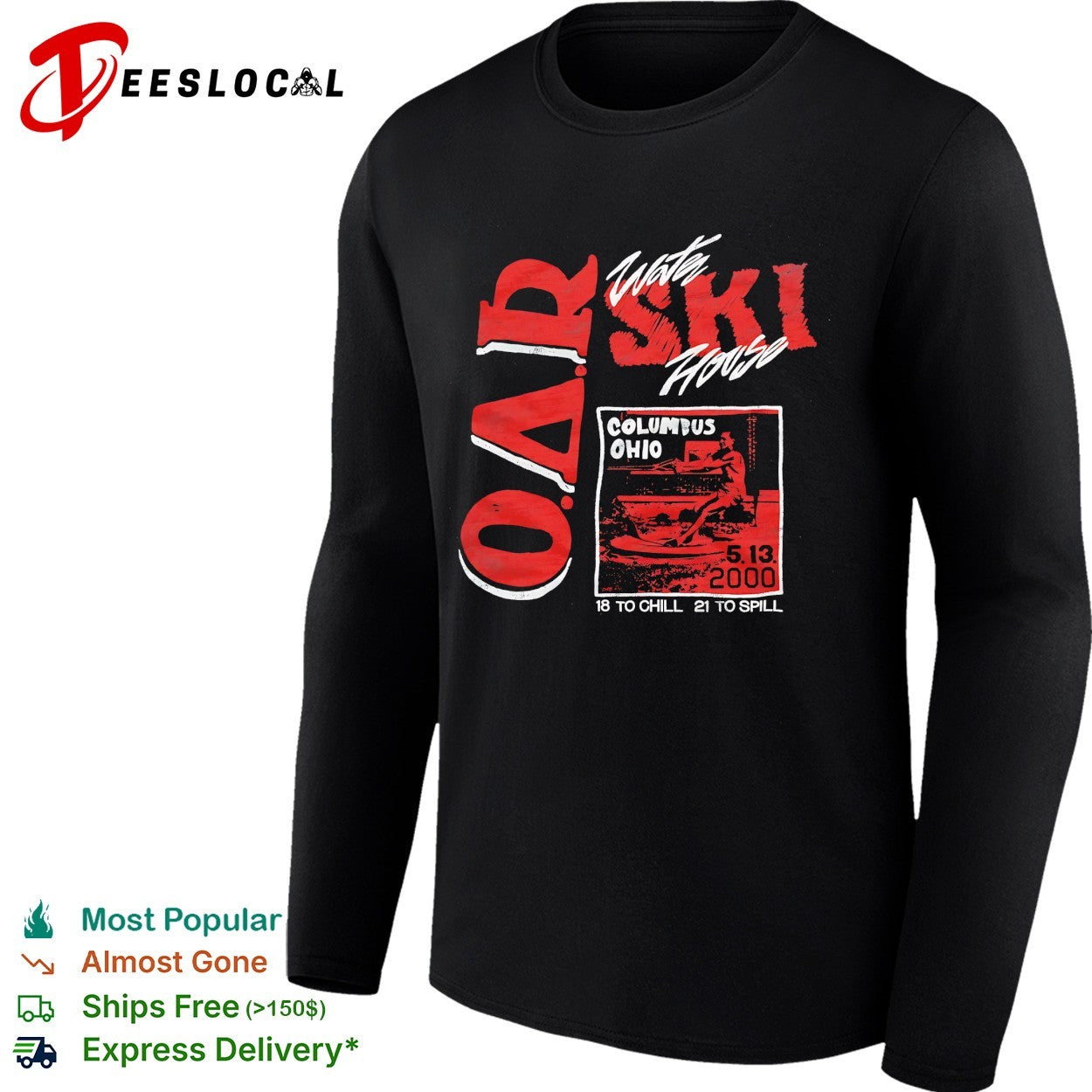 Ski house Columbus Ohio concert retro bold vintage text shirt