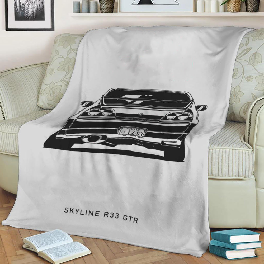 Skyline R33 GTR Fleece Throw Blanket