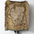 Skyrim Anthology Map Woven Tapestry Throw Blanket with Fringe