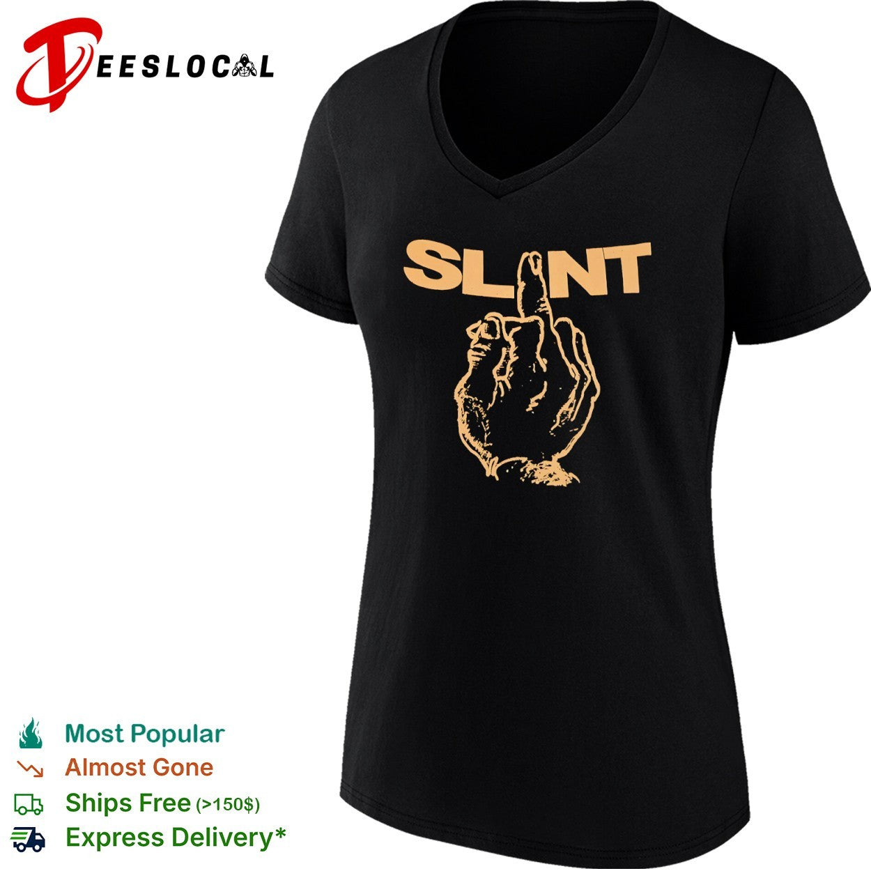 Slant Middle Finger Hand Gesture shirt
