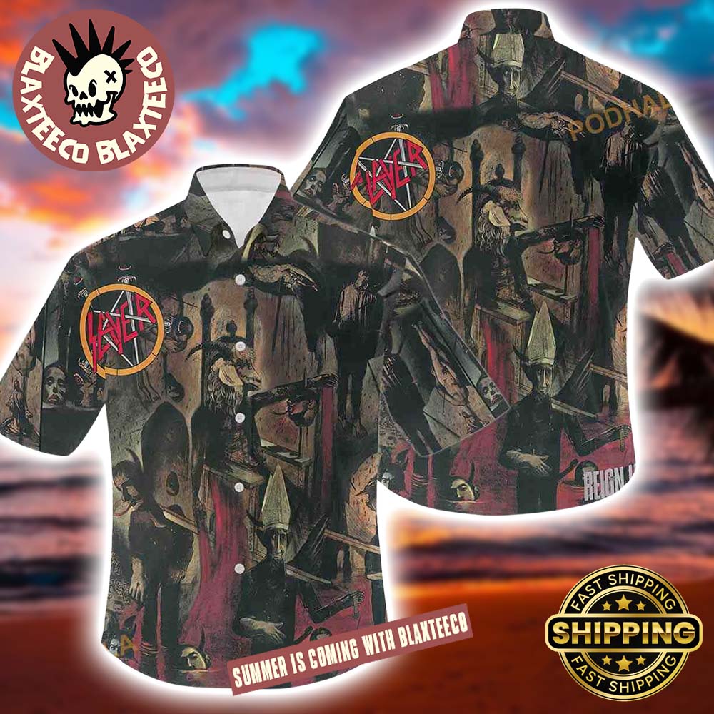 Slayer Angel Of Death Rein In Blood Art Summer Hawaiian Shirt 2025 For Men And Women