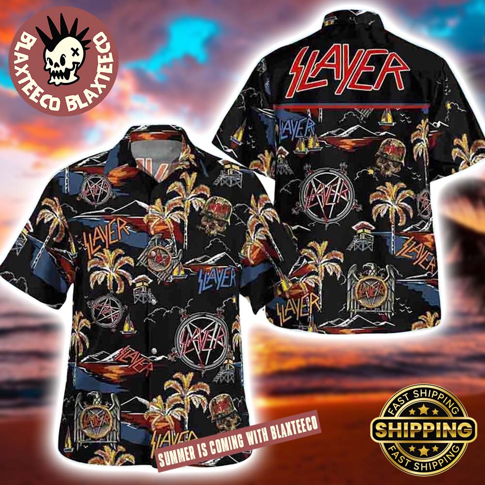 Slayer Coconut Tree Classic Logo Pattern 2025 Summer Trending Hawaii Shirt