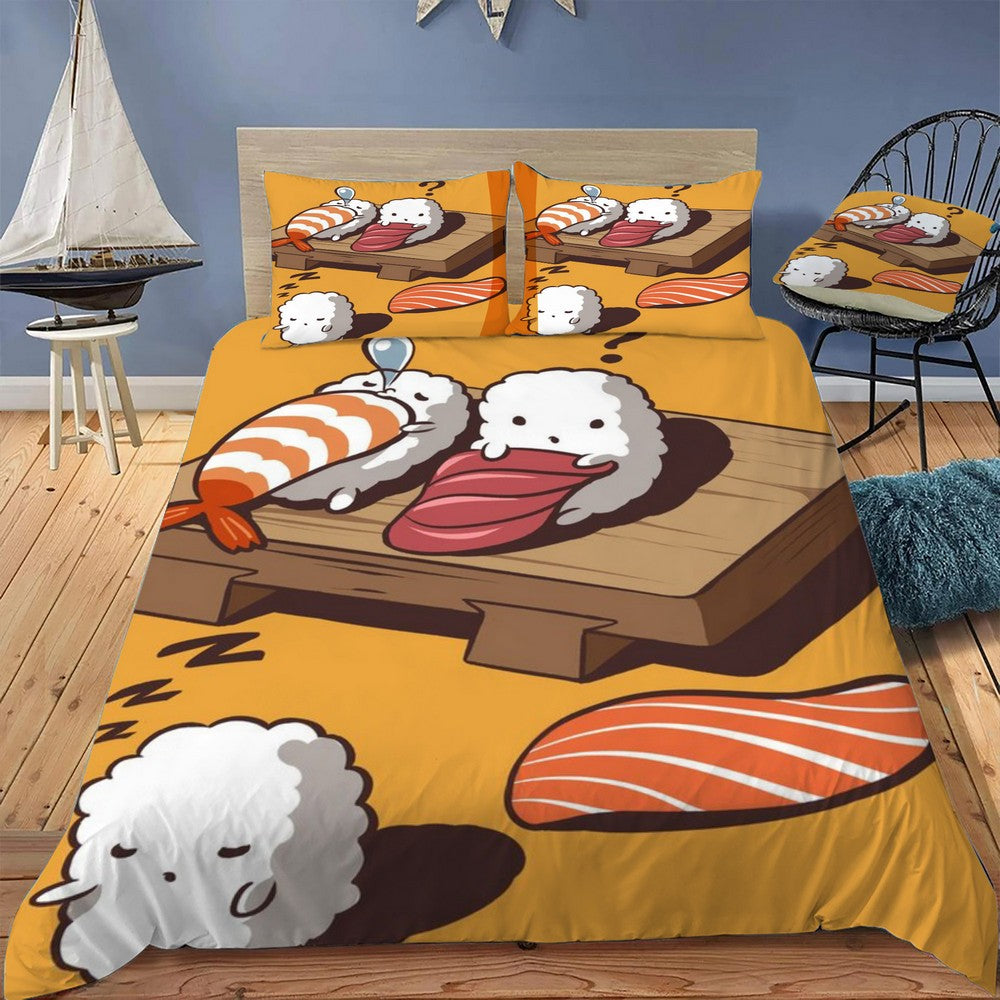 Sleep Walking Sushi Bedding Set (Duvet Cover & Pillow Shams)