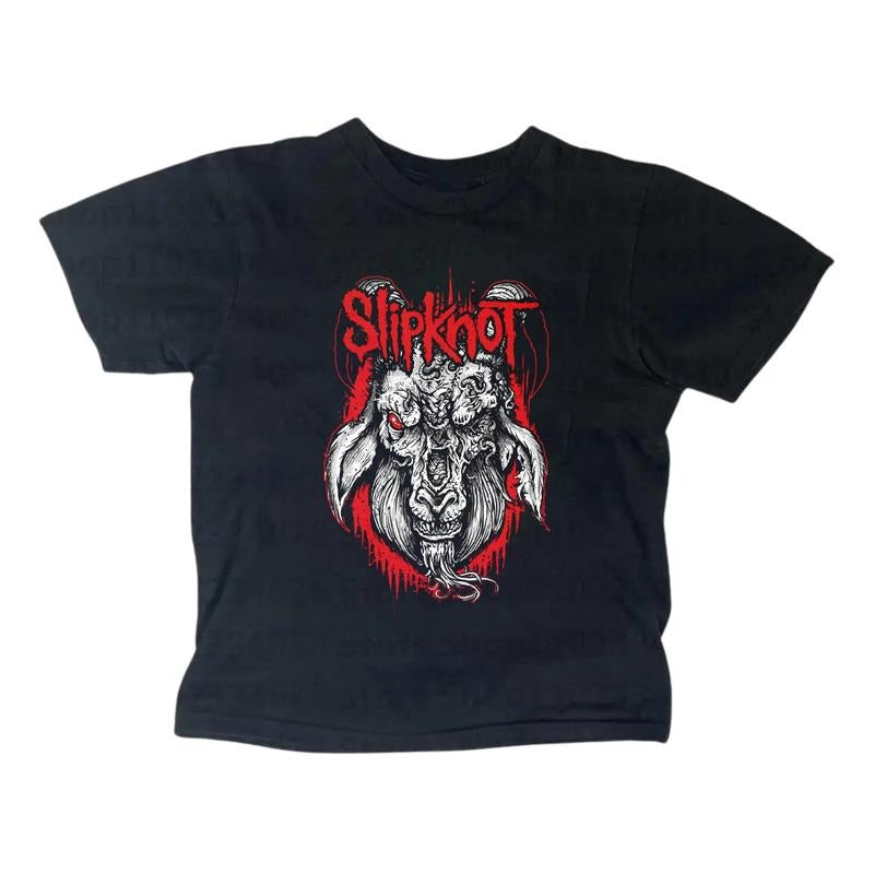 Slipknot Band Baby Metal Gothic Rock GOAT Band Y2K Streetwear Goth Emo Girl Top Scene 2000s Short Sleeve Cotton Shirt Fan T-Shirts