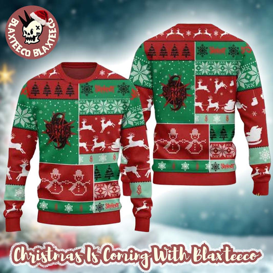 Slipknot Tribal S Logo Checker Board Pattern Holiday Vintage Ugly Christmas Sweater