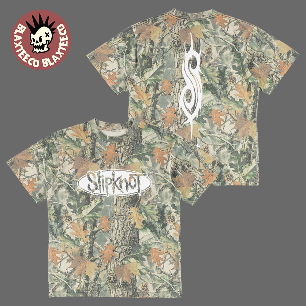Slipknot X Welcome Skateboard Logo Tribal S Camo T-Shirt