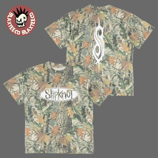 Slipknot X Welcome Skateboard Logo Tribal S Camo T-Shirt