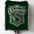 Slytherin Crest Woven Tapestry Throw Blanket with Fringe