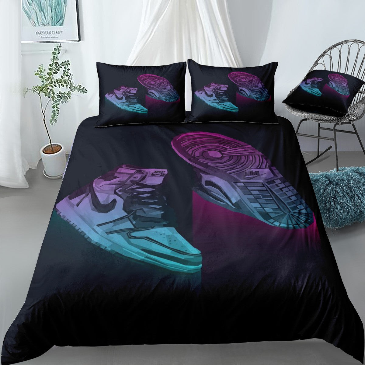 Sneaker Art Bedding Set (Duvet Cover & Pillow Shams)