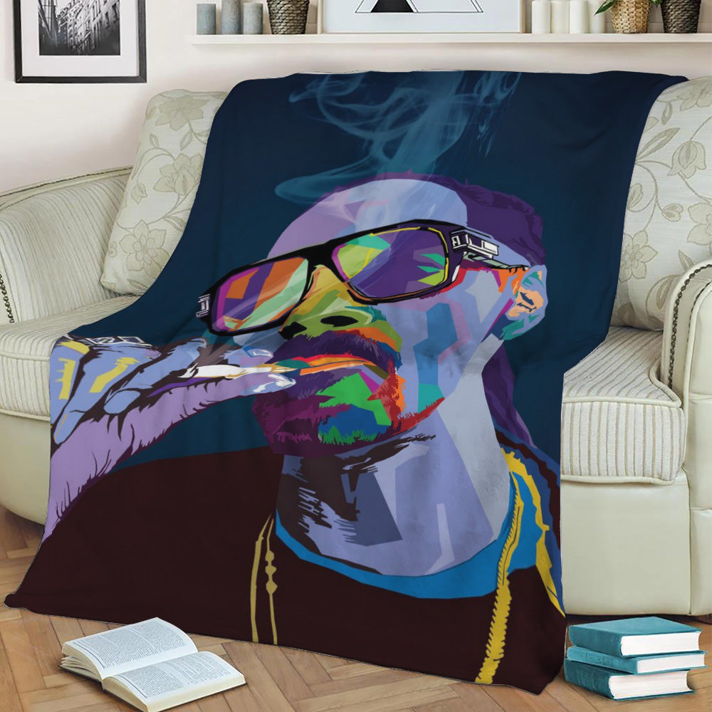 Snoop Dog WPAP Pop Art Fleece Throw Blanket