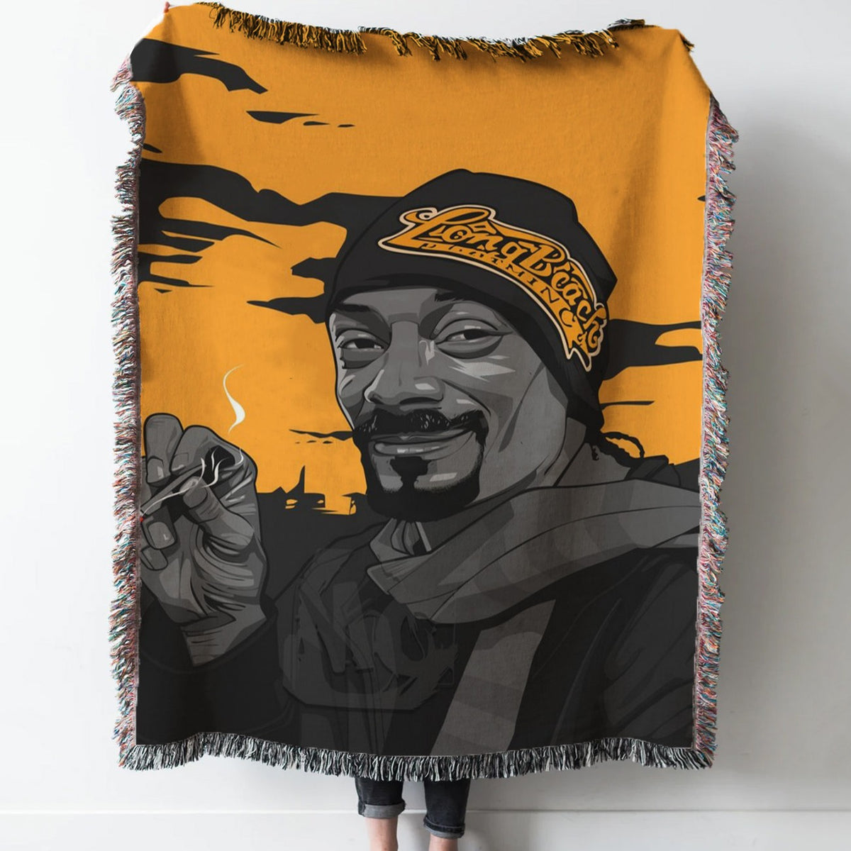 Snoop Dogg Woven Tapestry Throw Blanket with Fringe