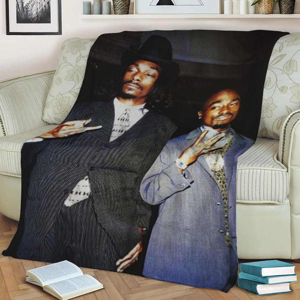 Snoop Dogg and tupac Fleece Throw Blanket