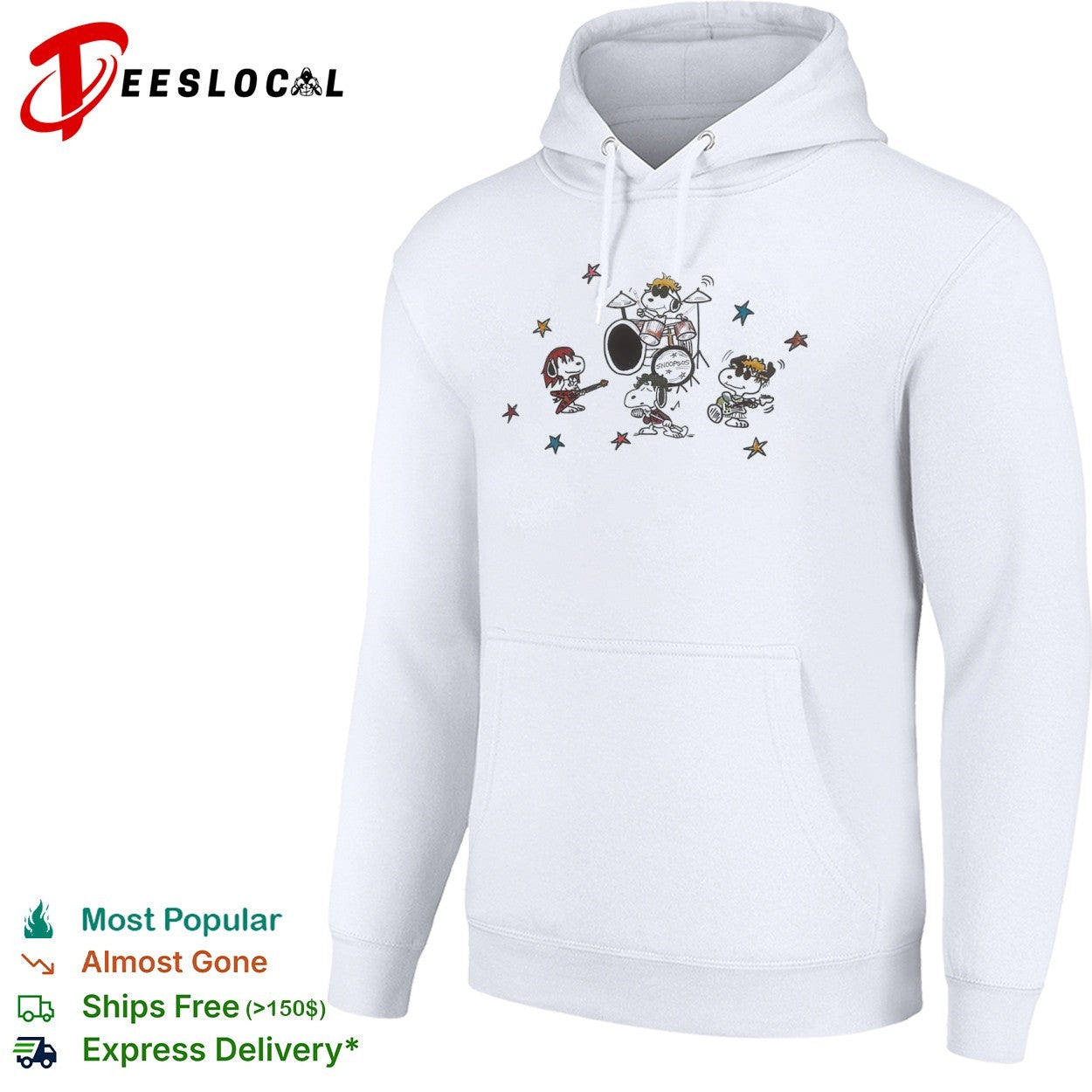 Snoopsos Snoopy and Friends Rock Band Shirt