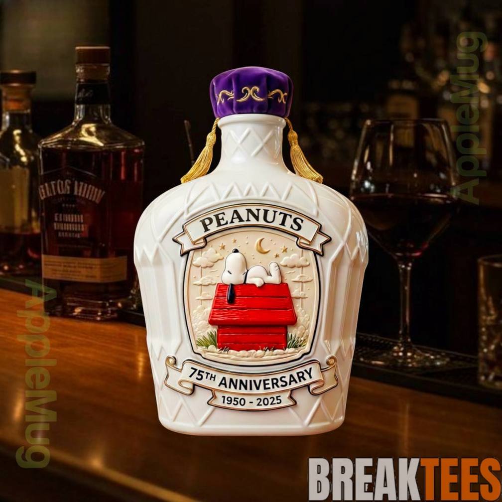Snoopy 75th Anniversary Collectible Whiskey Bottle