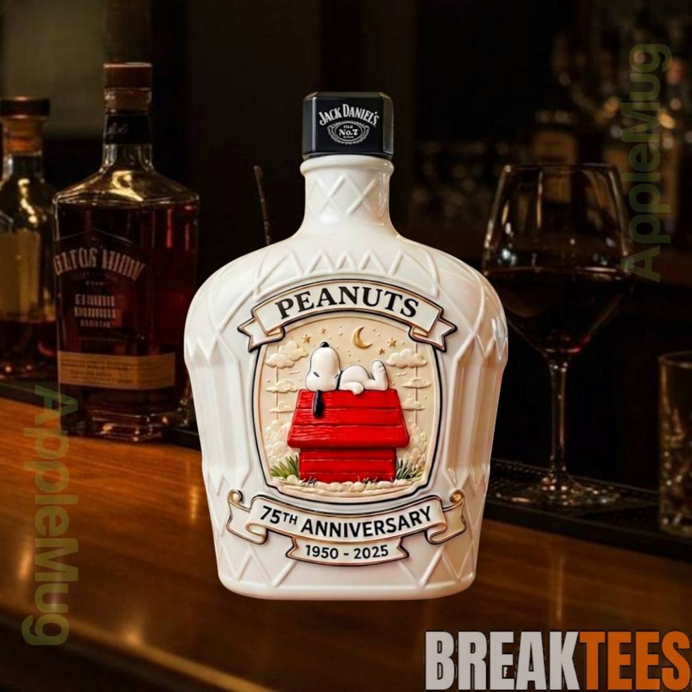 Snoopy 75th Anniversary Collectible Whiskey Bottle