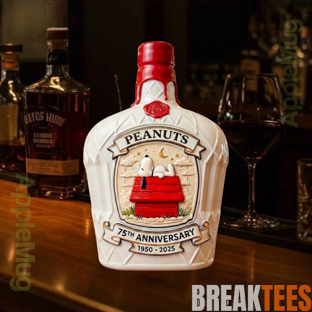 Snoopy 75th Anniversary Collectible Whiskey Bottle