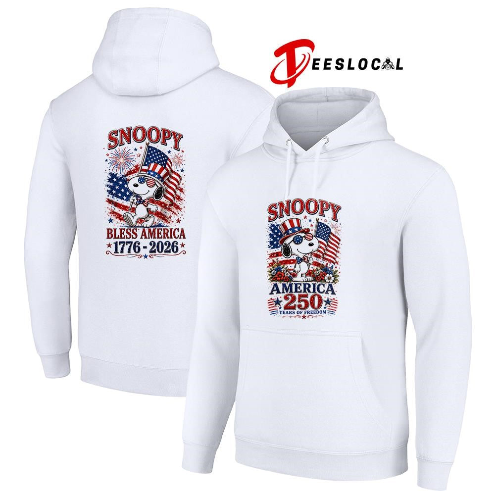 Snoopy America 250 years of freedom bless America graphic shirt
