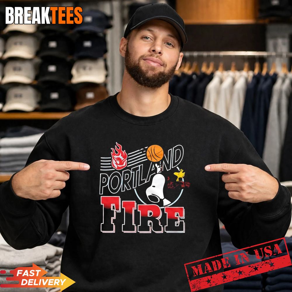 Snoopy Peanuts X Portland Fire WNBA logo t-shirt