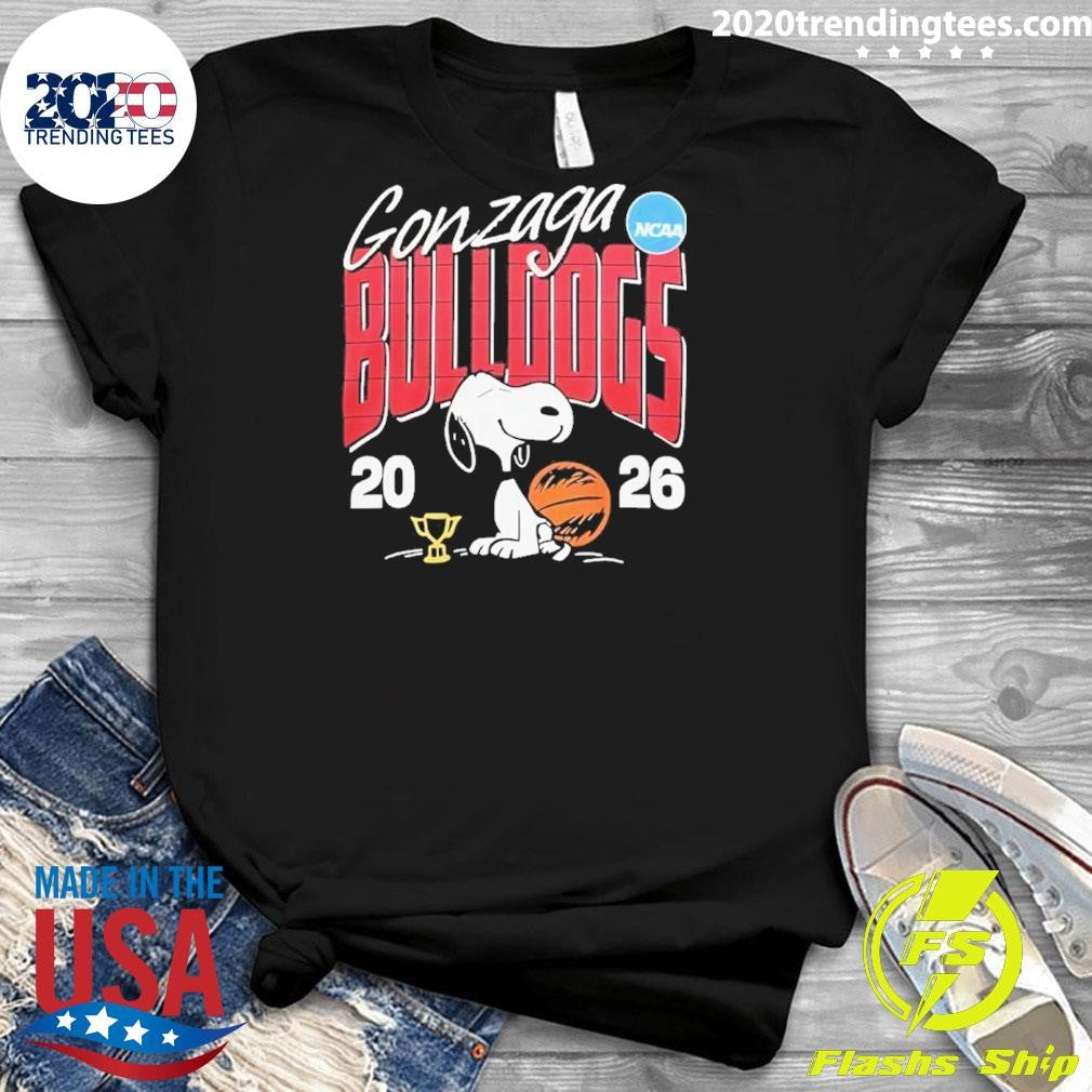 Snoopy X Gonzaga Bulldogs Basketball 2026 Ncaa March Madness Shirt