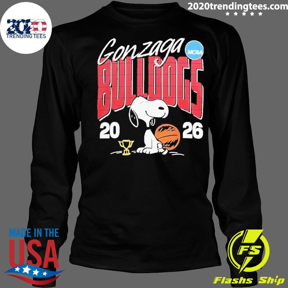 Snoopy X Gonzaga Bulldogs Basketball 2026 Ncaa March Madness Shirt